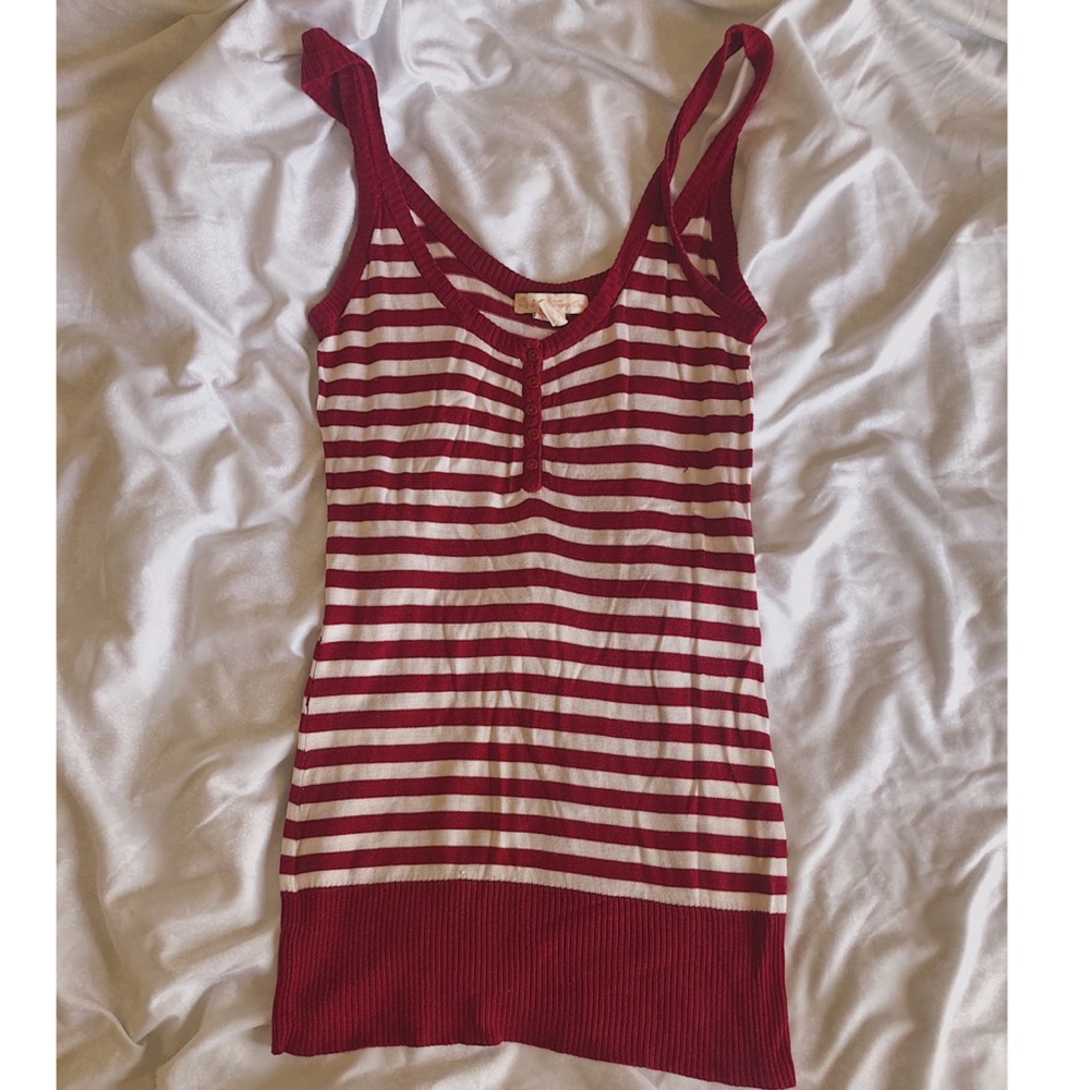 Red and white striped tank top 🩸🤍